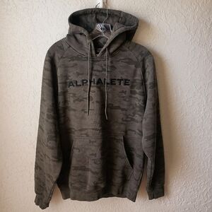 Alphalete Camo Hoodie Size Medium Green Camoflauge